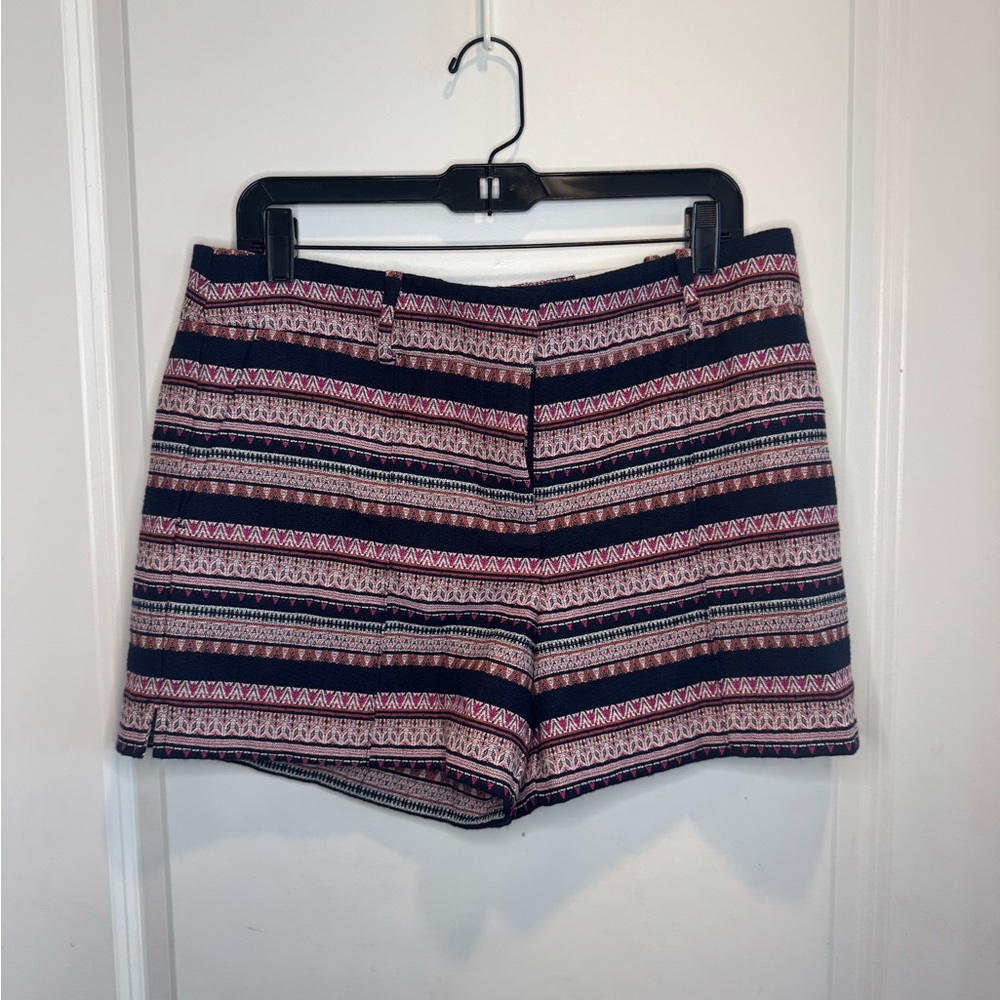 LOFT Women's Striped Shorts - Black and Pink